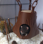 Tree stump hanging hide