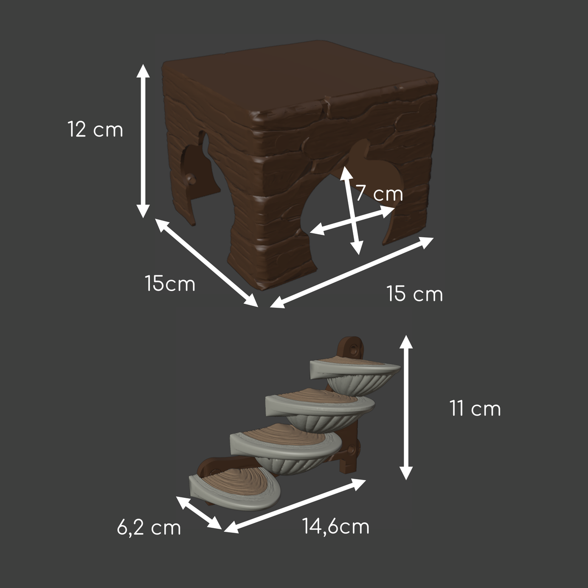 Acorn and mushroom modular chamber hide