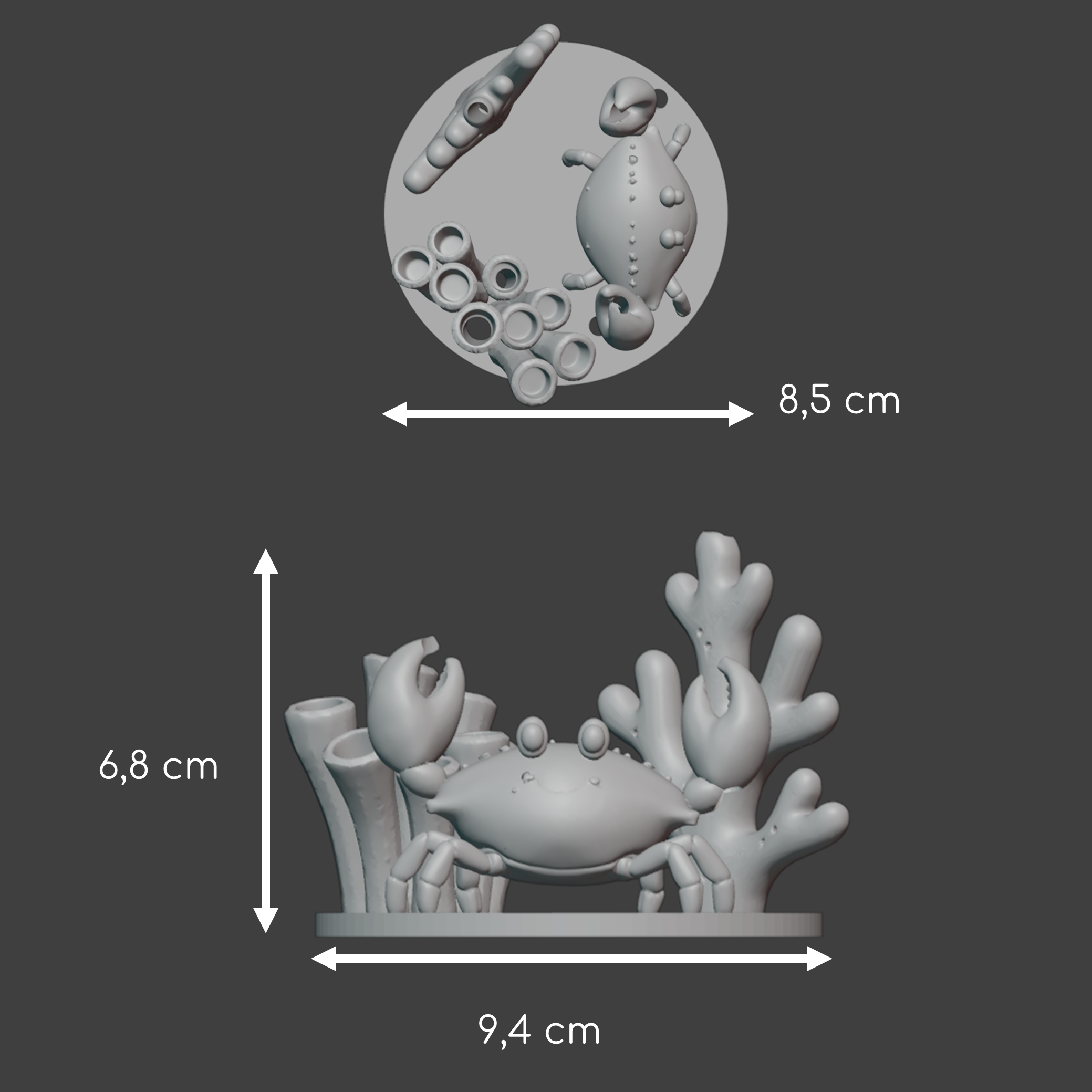 Crab and corals spray holder