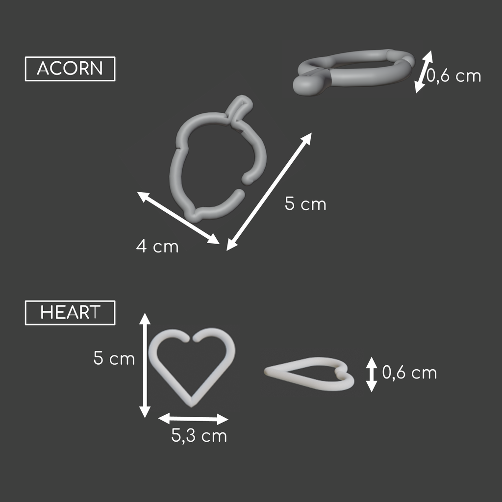 Multi-shaped c-clips hanging hooks