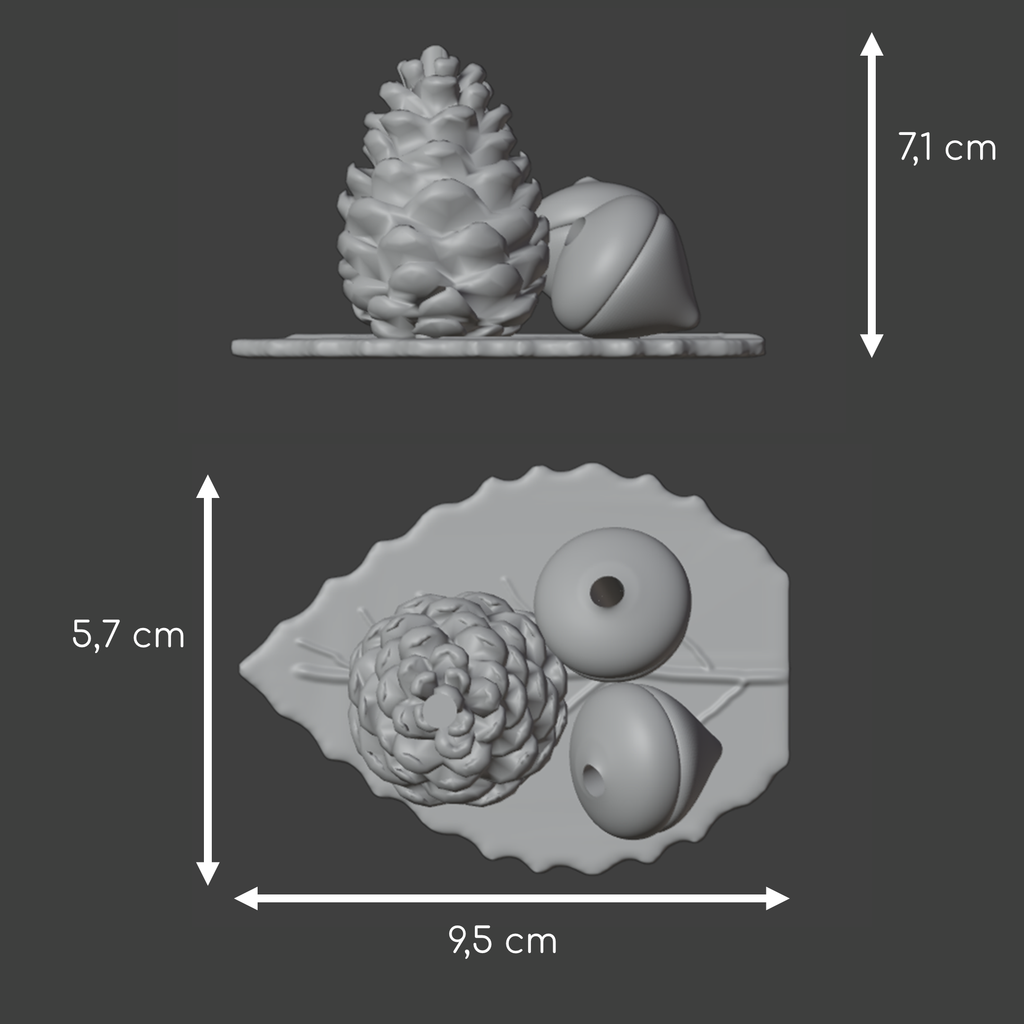 Acorns and pine cone spray holder