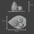 Acorns and pine cone spray holder