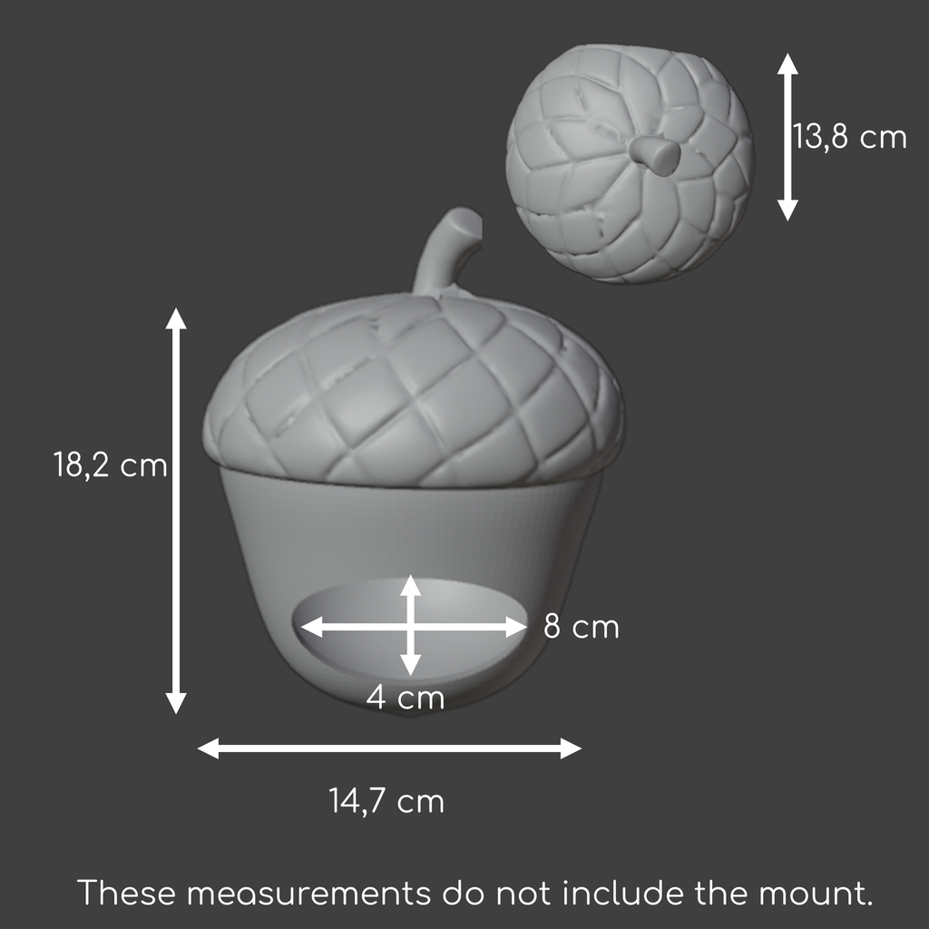 Acorn mounted hay holder