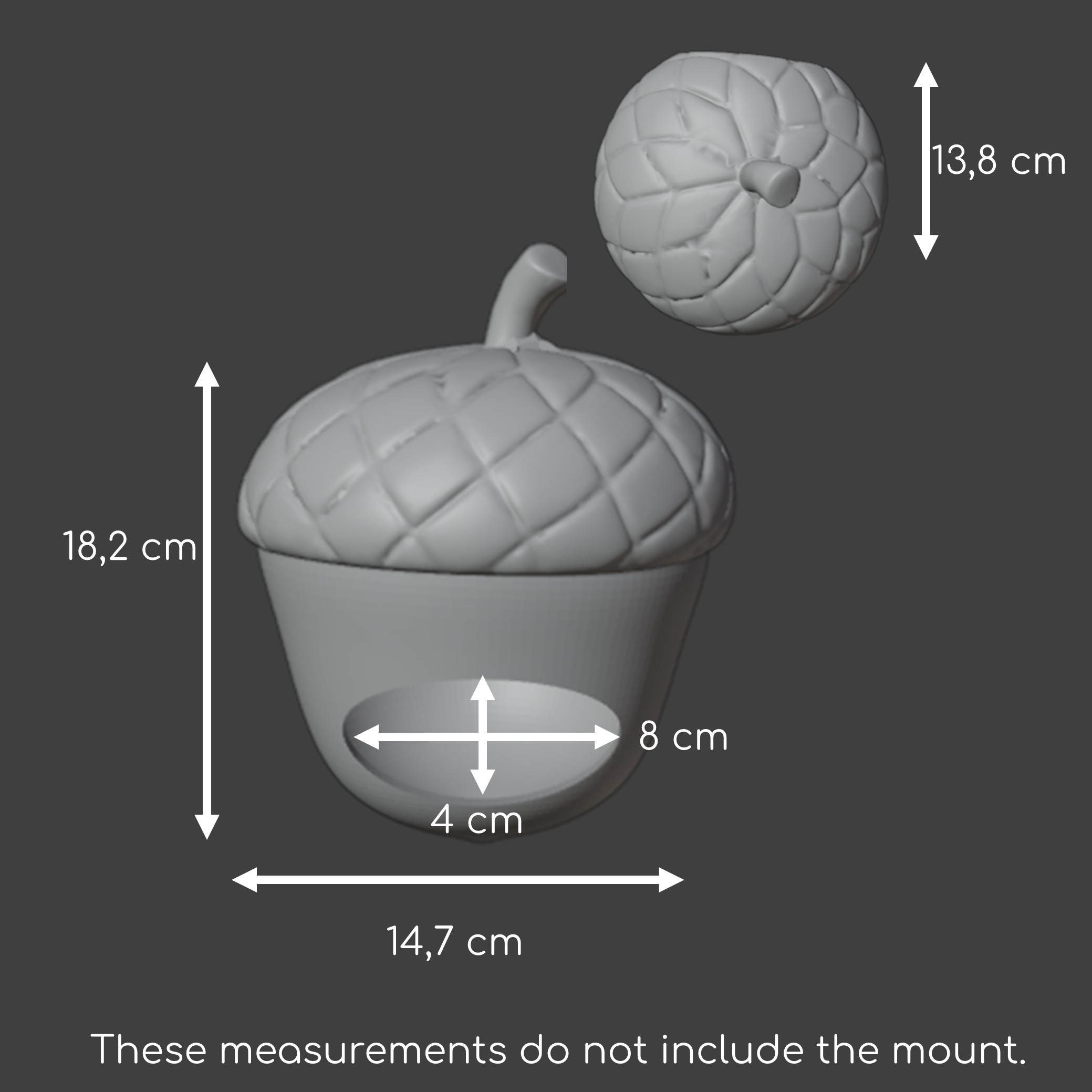 Acorn mounted hay holder