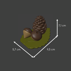 Acorns and pine cone spray holder